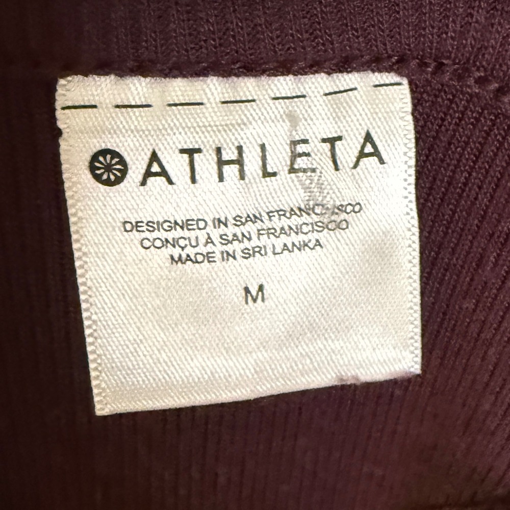 Athleta Womens Burgundy Ribbed Racerback Tank and Teal Floral Shorts Set Size M - Picture 8 of 9